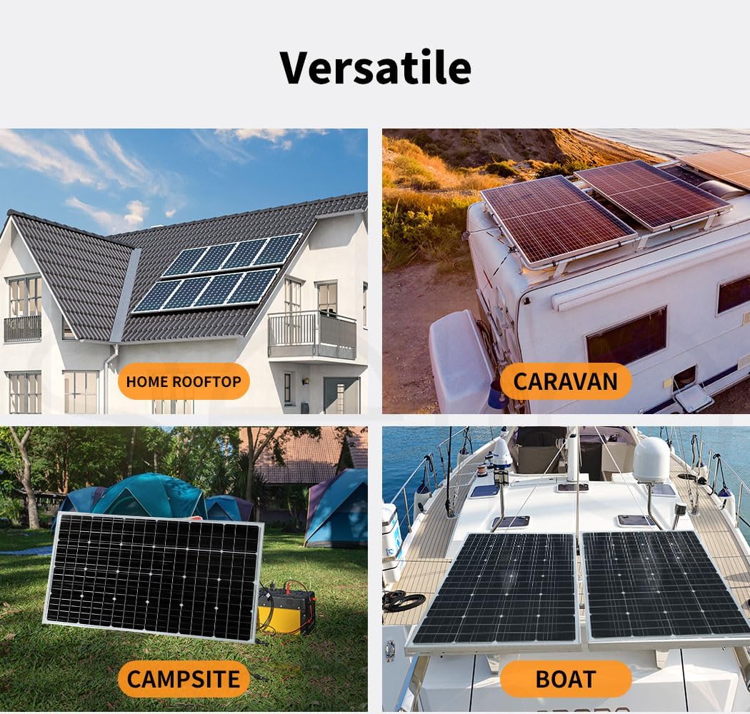 18V 300W Solar Panel Kit Mono Caravan Camping Power with Solar Charge Controller Charging USB Home Battery Charger Panels System Power