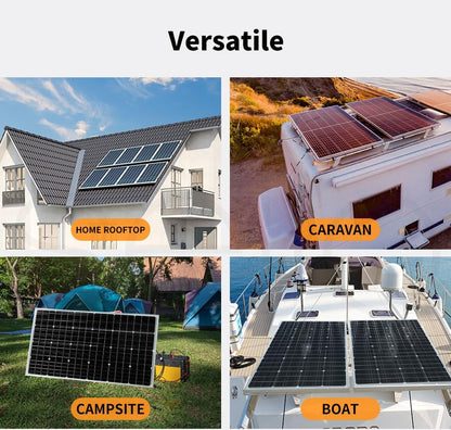 18V 300W Solar Panel Kit Mono Caravan Camping Power with Solar Charge Controller Charging USB Home Battery Charger Panels System Power