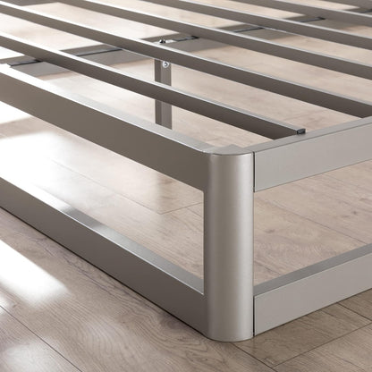 Zinus Metal Queen Bed Frame 22cm Grey Gunmetal Bedframe Base, 5Yrs Warranty, Steel Slat Mattress Support, Bedroom Furniture