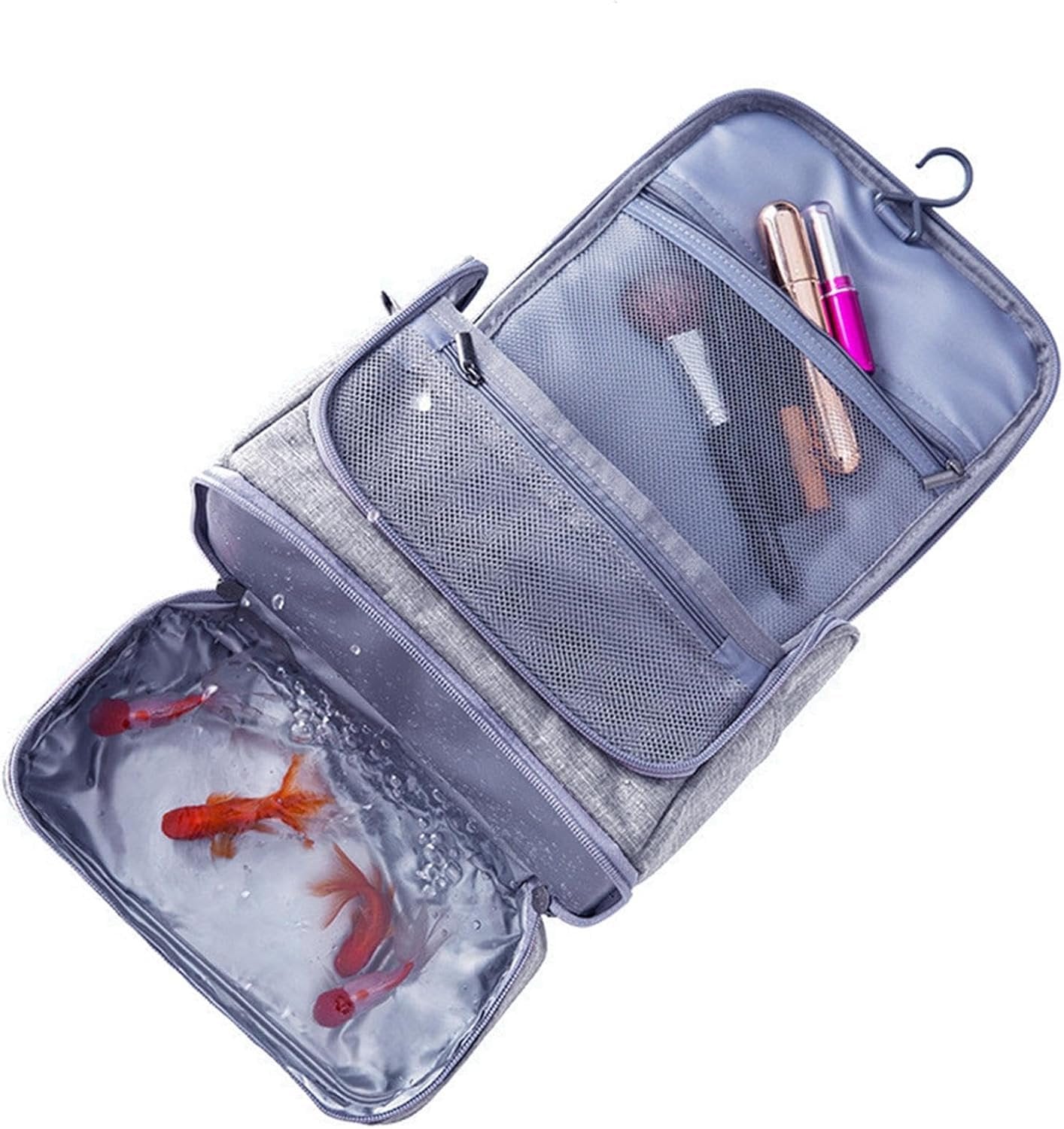 Toiletry Organizer Bag | Waterproof Travel Bag | Compact Travel Toiletry Bag | Spacious Travel Hygiene Bag | Cosmetic Organizer for Travel | Toiletry Kit for Travel | Travel Makeup Bag, Grey, Se