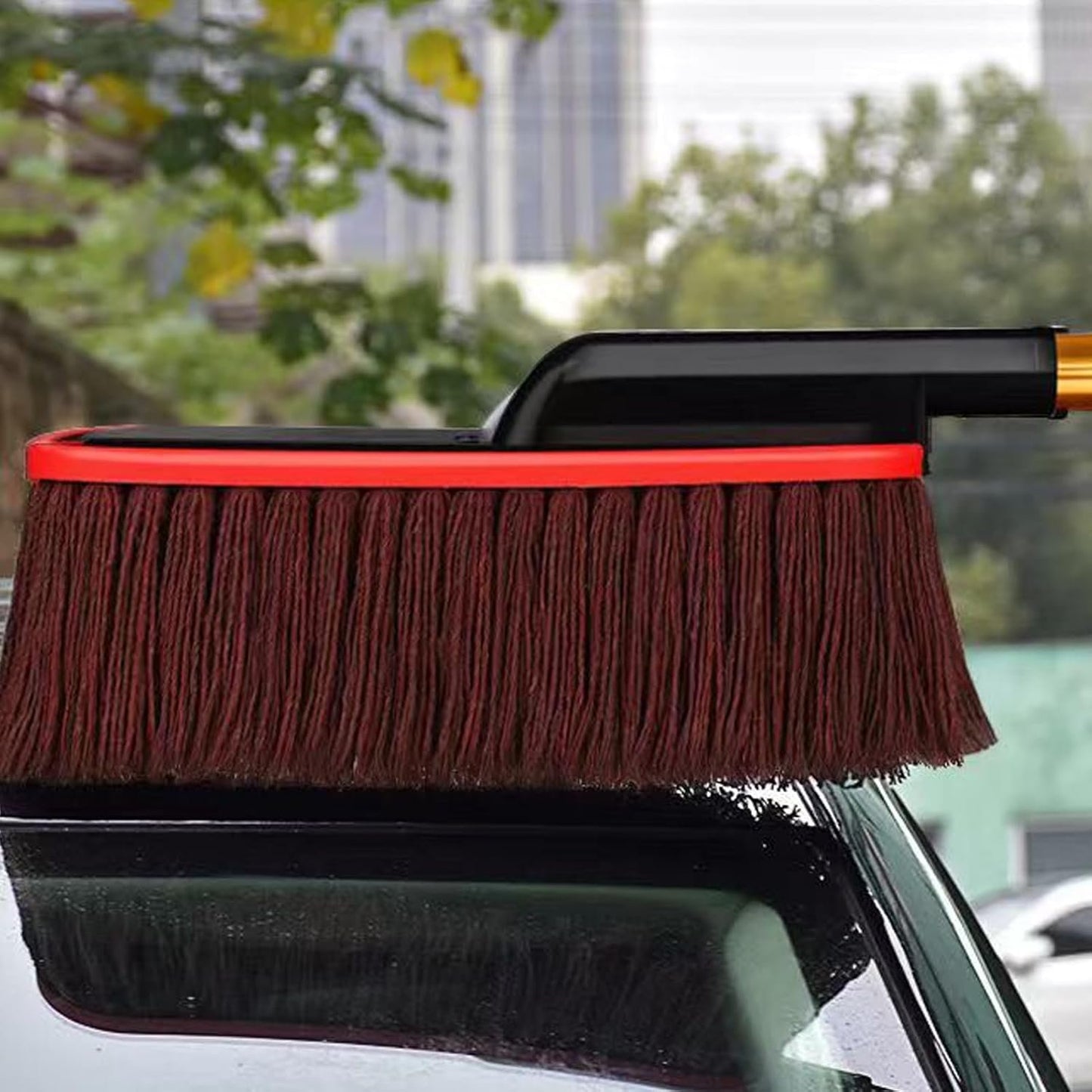 Auto Duster, Car Cleaning Brush, 53.9/21.1/12.4 pollici, Telescoping Handle, Rotatable Soft Bristle Detailing Tool, Multipurpose Vehicle Dusters for Car and Vehicles, Black