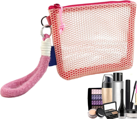 Clear Travel Makeup Bag, Lightweight Toiletry Organizer with Net Pockets 5,90 pollici, Portable Cosmetic Bag for Daily Use, Palestra, Car, Honeymoon, Vacation, Hiking, Dorm, Hotel, b, Se référer au