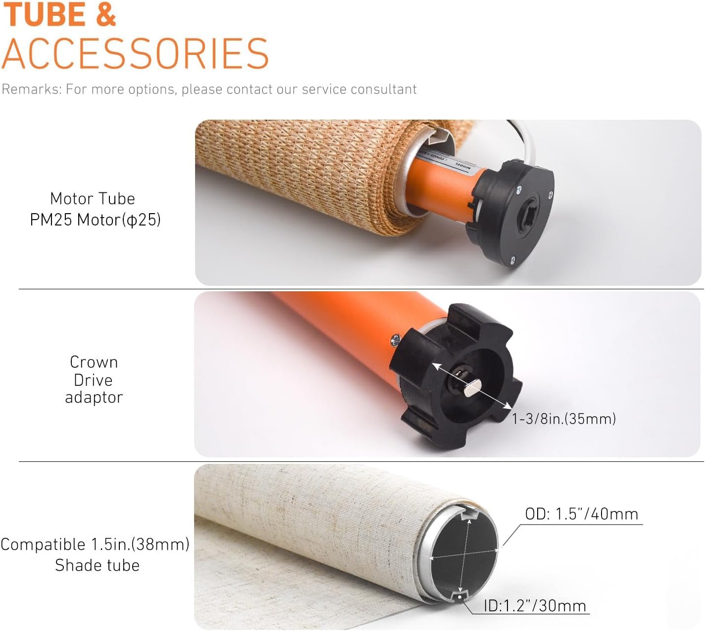 Tuya WiFi Smart Roller Shade Motor for 1.5" (38mm) Tubes – Works with Alexa & Google Home – App/Timer Control – No Hub Needed – DIY Electric Motor for Roller Blinds & Shades