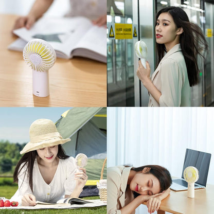 JISULIFE Handheld Fan with 20 Hours of Cooling, 4000mAh Battery, USB Rechargeable Portable Fan for Travel, Makeup, Concerts & Commute – Stay Cool Everywhere (White)
