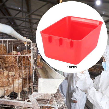 yuksok 10Pcs Cage Cups Bird Feeders Chicken Feeding Watering Feeders Versatile Hanging Poultry Feeding Container for Chicken Poultry