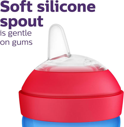 Philips Avent My Grippy Spout Cup, 10oz, 2pk, Blue/Green, SCF801/21