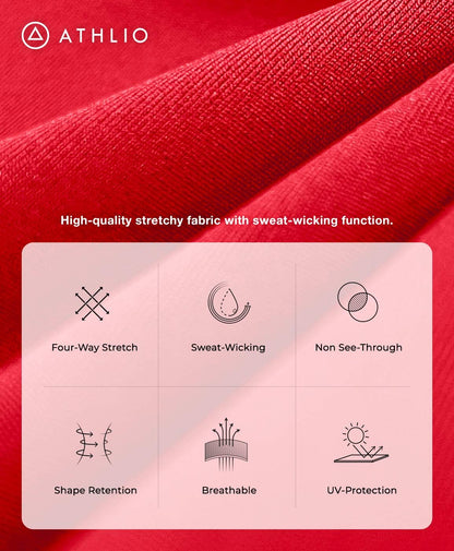 ATHLIO 1 or 3 Pack Women’s Workout Booty Shorts – 4-Way Stretch Yoga Gym Shorts with Hidden Pocket & Mid-Waist Fit
