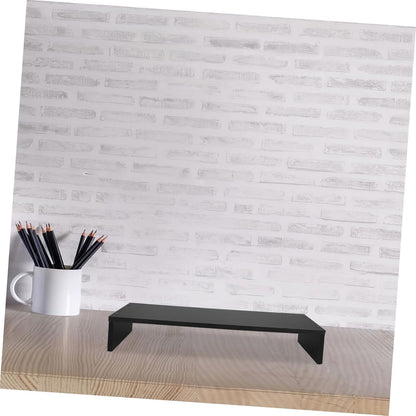 CAXUSD Desktop Computer Shelf Ergonomic Wood Monitor Stand Riser for Desk Printer Laptop Space Saving Organizer Slip Design Stylish