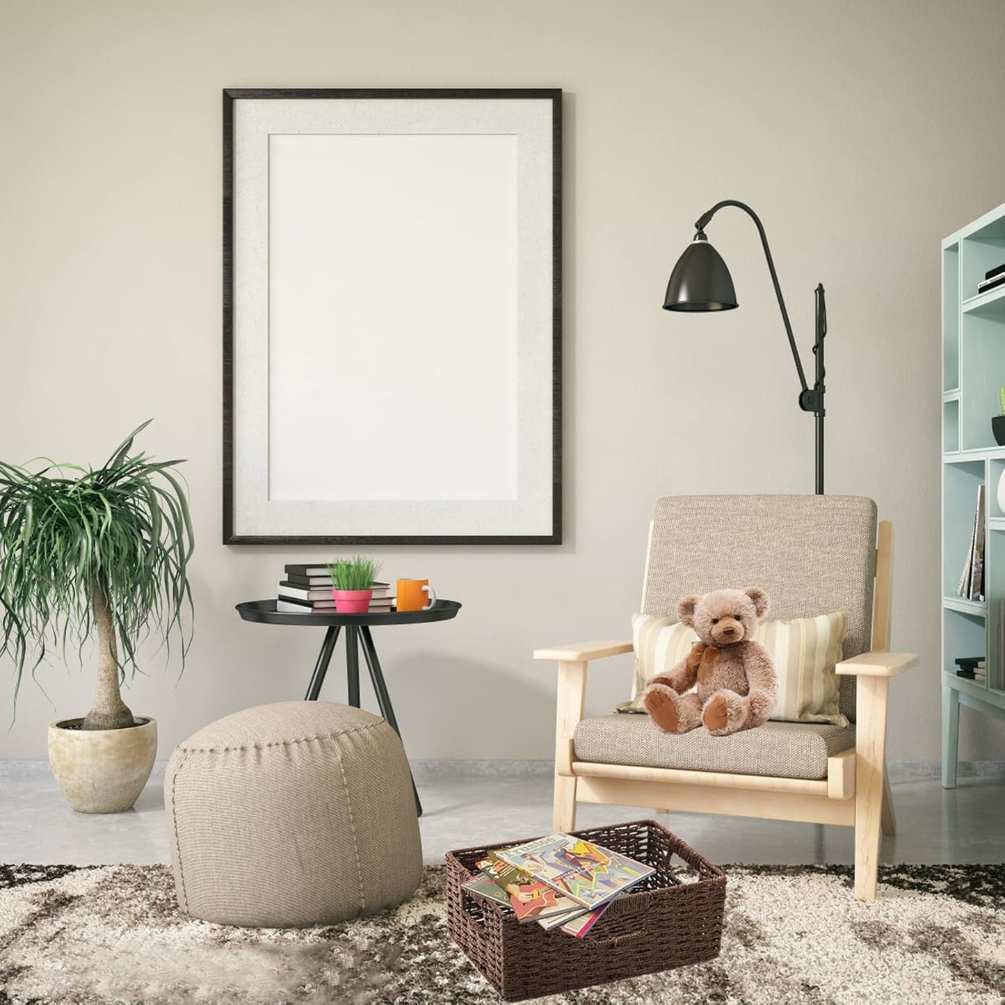 TOPZEA 2 Pack Large Rectangular Wicker Basket for Shelves, Kraft Paper Rope Woven Shelf Baske Storage Baskets with Handle, Decorative Closet Organizer Bins Organization for Home, Office, School