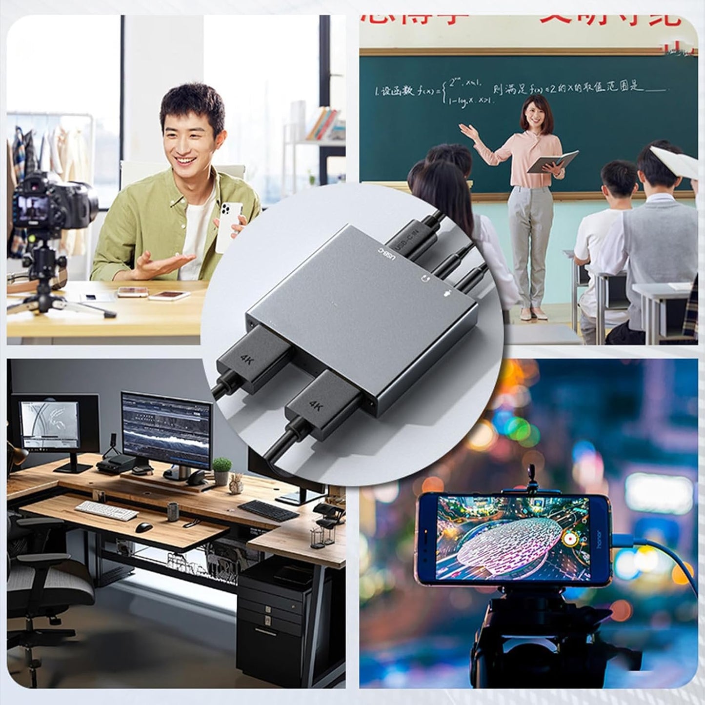 High Performances USB HDTV Video Capturing Card 4K 30Hz Compatible for Multiple HDTV Interfaces for Seamlessly Streaming