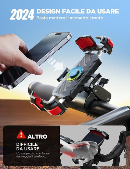 JOYROOM Motorcycle Cell Phone Holder - [2025 Metal Pull][160km/h Shockproof] Bike Cell Phone Holder, Universal Bicycle Handlebar Holder for iPhone 16 Pro Max Samsung Smartphone 4.7-7 Inch