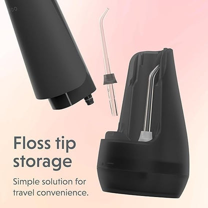 Water Flossers for Teeth, Cordless IPX7 Waterproof Oral Irrigator, 3 Pressure Settings, Portable, Rechargeable Electric Sonic Flosser, Dental Professional Recommended, Charcoal Grey
