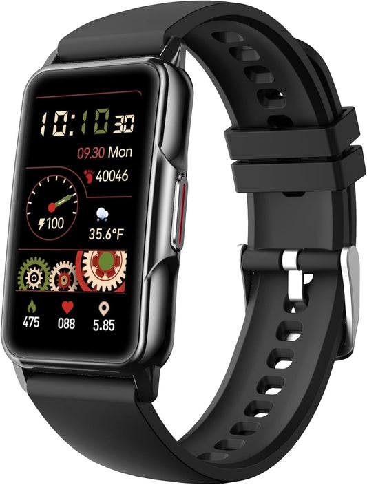 PLAZOR Smart Watches Fitness Tracker for Men Women(Black) with 115+ Sports Modes, 24/7 Heart Rate, Blood Oxygen, Sleep Tracker, Step Calorie Counter, IP67 Waterproof Watch for Andriod iOS