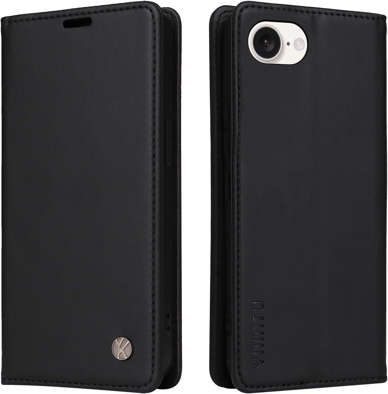 YBFJCE Case for iPhone 16e PU Leather Wallet Cover, Flip Folio Case with Card Holders,Magnetic Phone Cover Compatible with iPhone 16e,Black