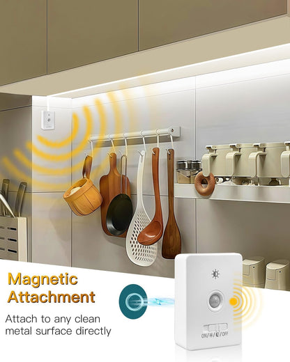 COB Led Light Strips, Amagle 2 Pack 13FT Motion Sensor Light Indoor 5000mAh Rechargeable Battery Powered Dimmable LEDs Closet Motion Activated Under Cabinet Lighting Led Lights Strip for Bedroom, TV