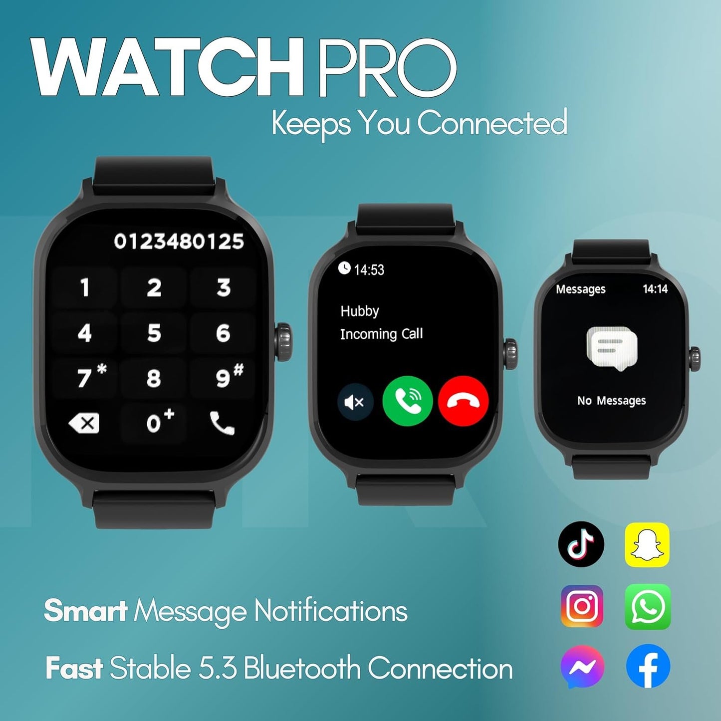 iN Tech Smart Watch Pro (Advanced) - 2.01" HD Touch Screen - Smart Watches for Women Mens Watches - Smart Watch Men - Fitness Watch - Fitness Tracker Heart Rate Monitor Sleep Monitor Multi Sports Mode
