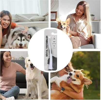 Dog Toothbrush, Kitten Toothbrush, Soft Bristle Brush, Non-Slip Handle, Gentle Oral Care, 2-Pack, Odor Reduction 6,61 x 0,75 x 0,31 Inches for Home Teeth Cleaning and
