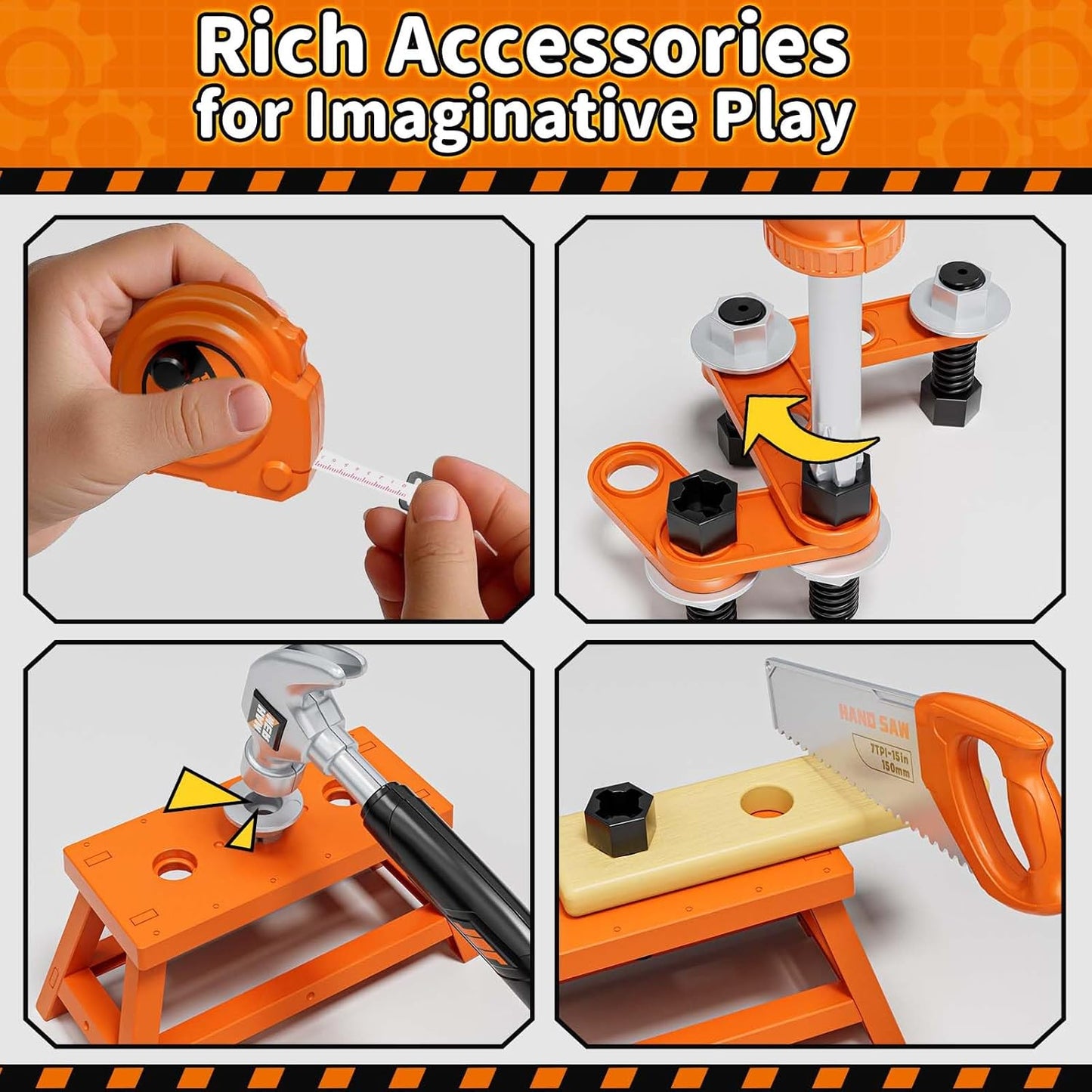 KidBloom Kids Tool Set, Kids Toys Boys with Drill, Toys for Boys Gifts