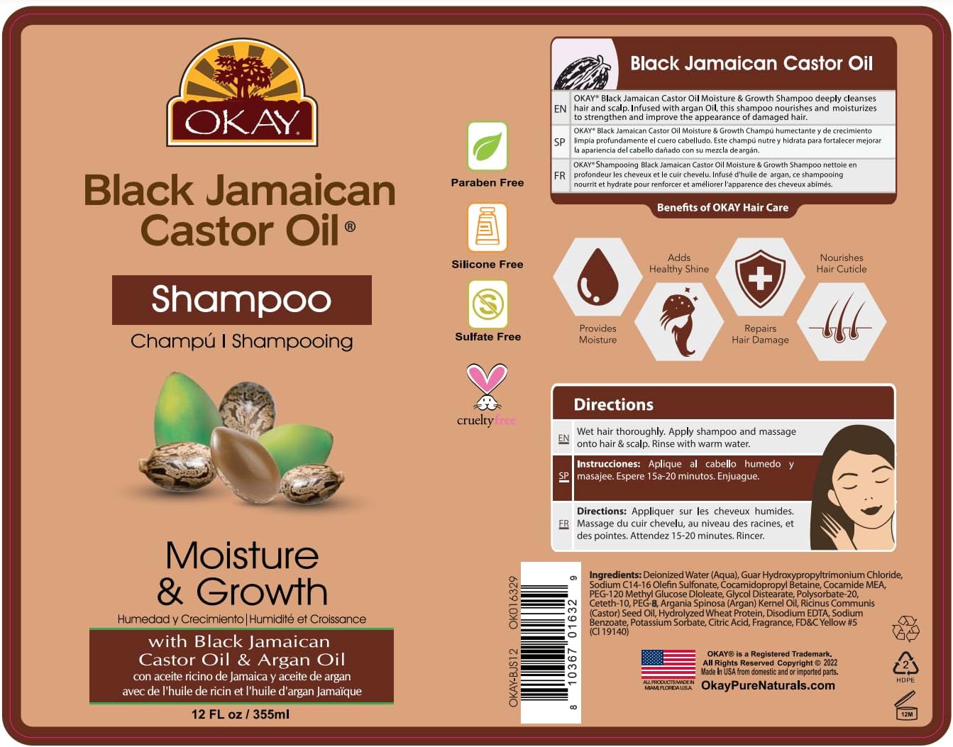 Convenience Kits International Women’s Deluxe 10 PC Kit Featuring: OKAY Black Jamaican Castor Oil Hair, Body, Oral Care, Travel-Size Travel Essentials
