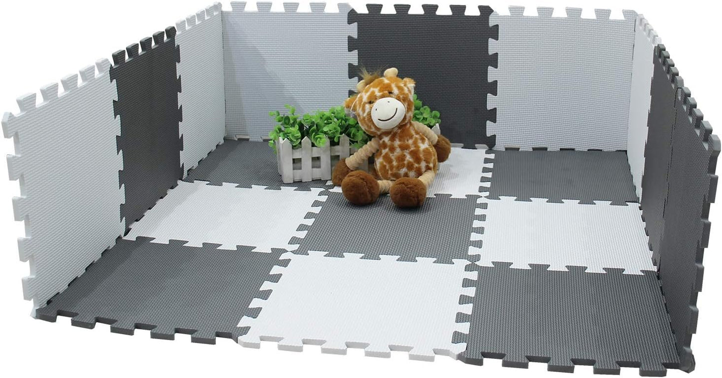 meiqicool 18 Foam Mats Toy Ideal Gift,Colorful Tiles Multi Use,Create & Build A Safe Play Area Interlocking Puzzle eva Non-Toxic Floor for Children Toddler Infant Kids Baby Room & Yard Superyard 0112