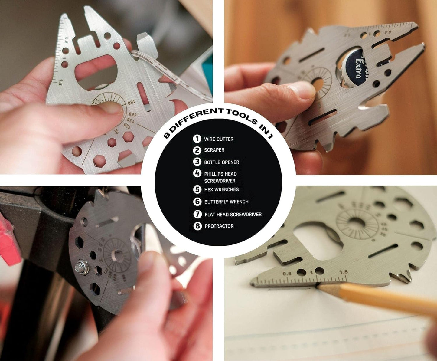Star Wars Millennium Falcon 8-In-1 Multitool Kit | Hand Tool Gadgets Include Screwdrivers, Wrenches, Bottle Opener, Wire Cutter, Scraper, Protractor | Portable Survival Tool, Camping Accessories