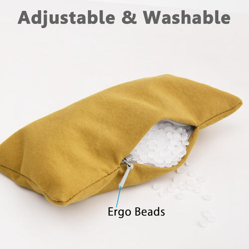 CandoCraft Ergonomic Mouse Wrist Rest Bean Bag, Carpal Tunnel Mouse Support Pad Filled Ergo Beads for Computer, Laptop, PC Gaming (Yellow)