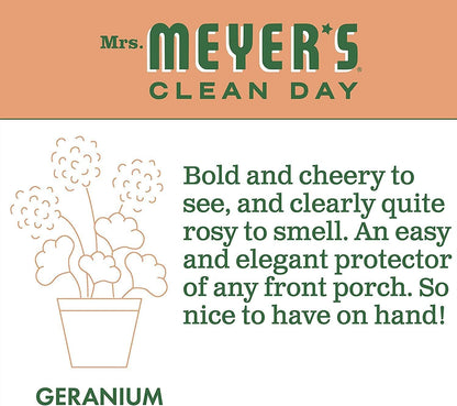 Mrs. Meyer's Clean Day Dish Soap, Cruelty Free and Biodegradable Dishwashing Liquid, Geranium Scent, 473 ml Bottle