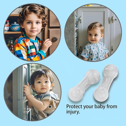 Baby Locks (12-Pack Transparent) Child Safety Cabinet Locks, Multi-Purpose Baby Child Proof Cabinet Kitchen System, Cabinet Drawer Door Latches, Safe Quick Easy - No Tools or Drilling, Strong Adhesive