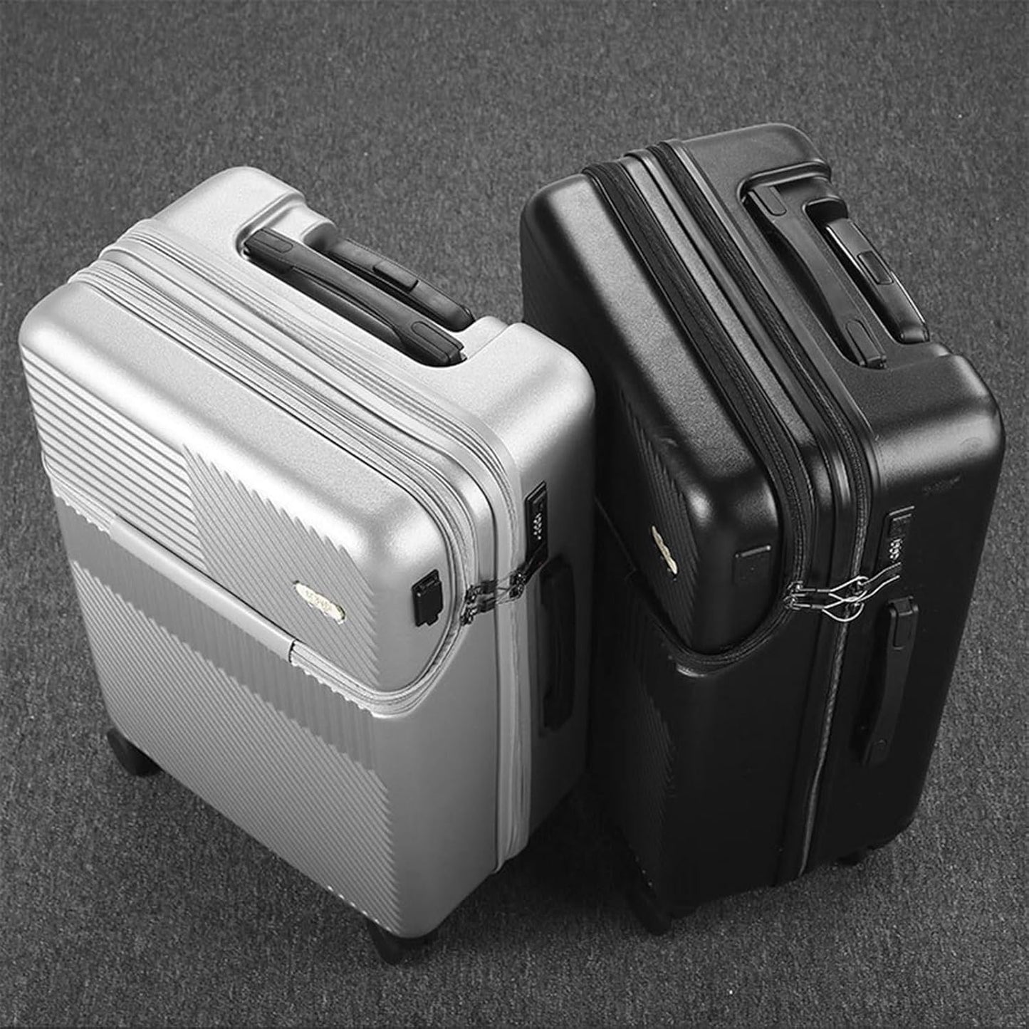 RDGOLF Concise Luggage, Reinforced Trolley Case, Durable and Lightweight, Equipped with Combination Lock Anti-Theft and Anti-Burglar (Color : White(Cupholder), Size : 20)