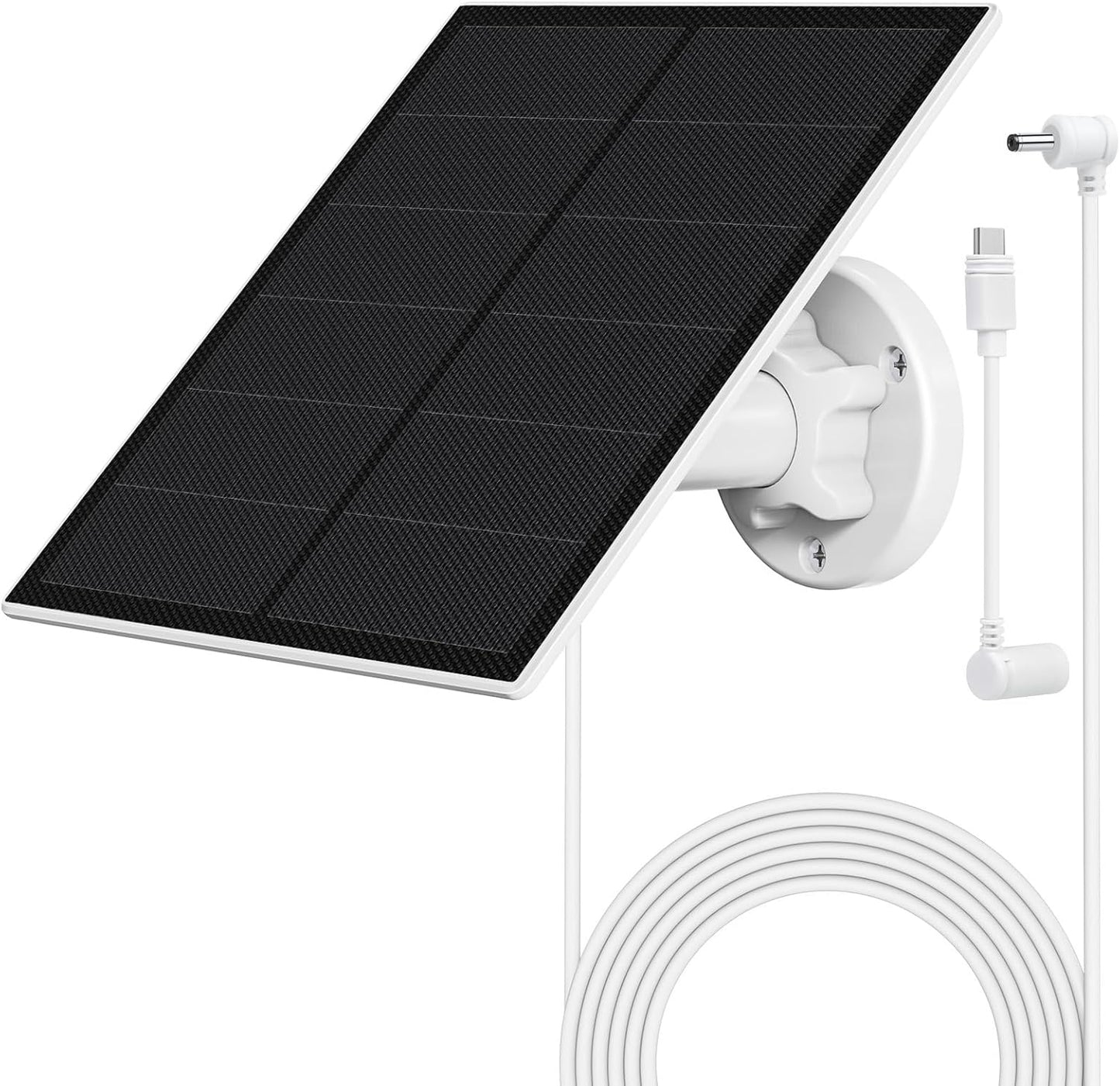 Solar Panel for Ring Camera,5W Solar Panel for Ring Spotlight/Spotlight Pro &Stick Up Cam Battery,Stick Up Cam 2nd & 3rd Gen,IP65 Waterproof Solar Charger (White)