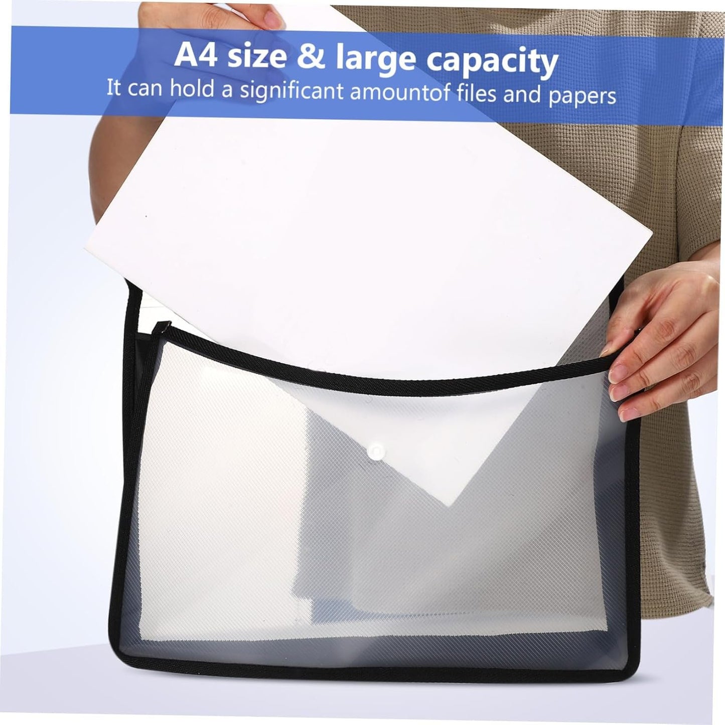 jojofuny 7pcs Document Organizer File Bags with Button Closure and Label Pocket Stylish and Practical Folders for Home Office Use Enhance Workspace Organization