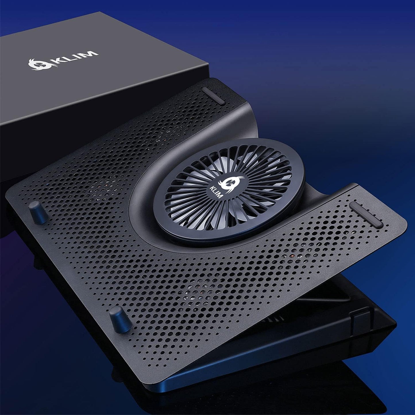 KLIM Nova RGB Cooling Pad - Gaming Laptop Cooler With Phone Holder - Quiet Stand With Fan - Compatible up to 17" - Ventilador para Laptop - 5-Year Assurance - Mac PS5 PS4 Xbox One