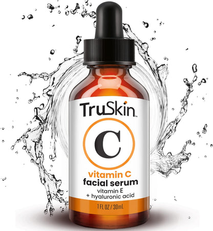 TruSkin Vitamin C Serum – Anti Aging Vitamin C Face Serum with Hyaluronic Acid, Vitamin E, Aloe – Brightening Serum for Dark Spots, Even Skin Tone, Eye Area, Fine Lines & Wrinkles, 1 Fl Oz