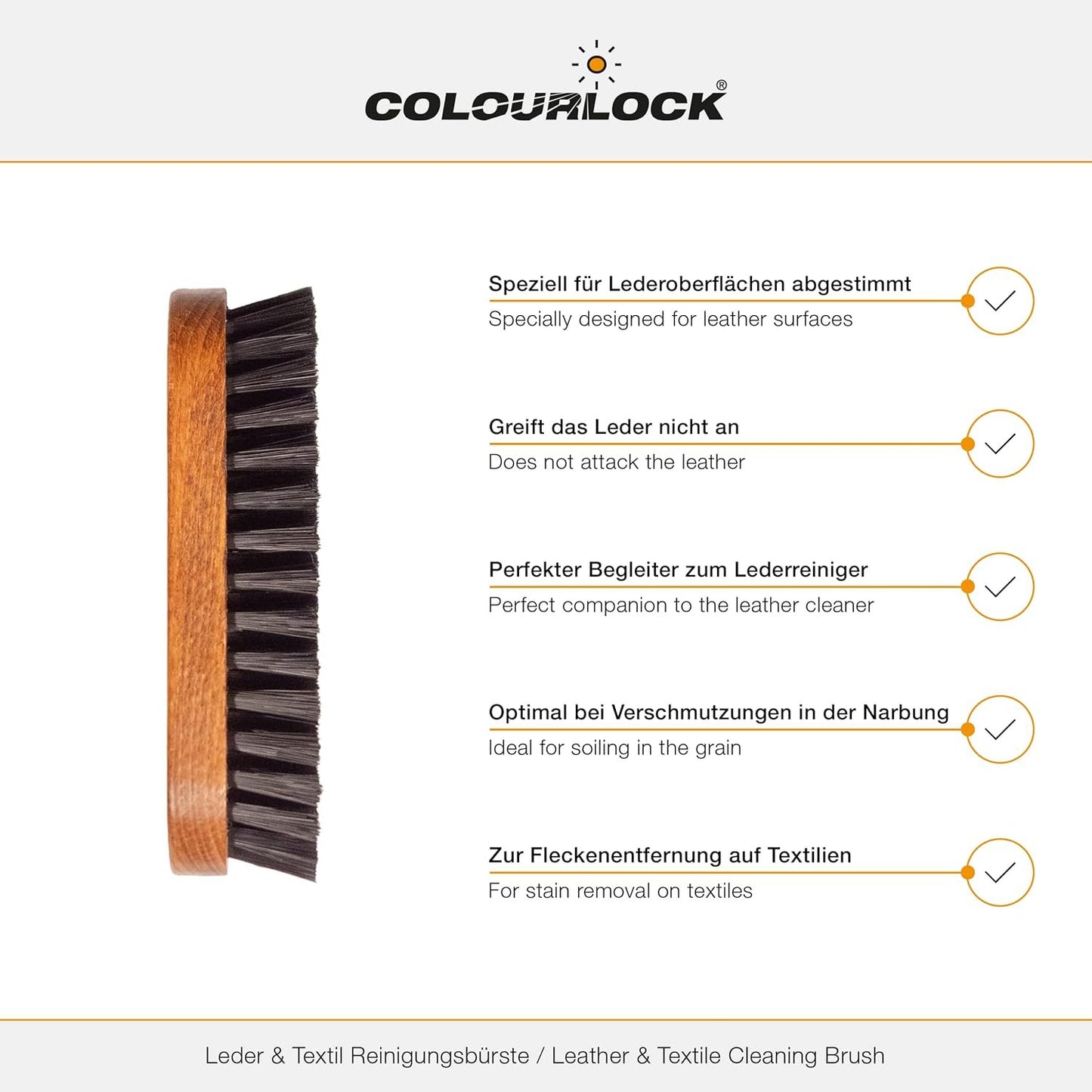 COLOURLOCK Leather & Textile Cleaning Brush for Car Interiors, Alcantara Car Seats And Leather Furniture Upholstery By COLOURLOCK