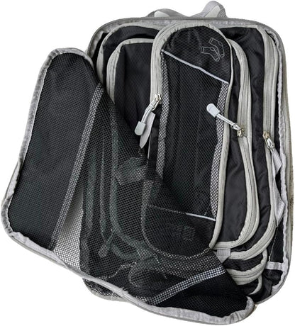 Travel packing cube set of 6 compression packing cubes, large lightweight nylon material upgrade your travel packing with BAWGBAGS Space-Saving, durable, and organized cubes. (Black)