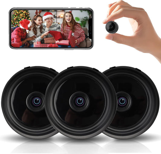 Hidden Cameras -WiFi Wireless -Nanny Cam -1080P HD Security Camera-Best Mini -Car Cameras for Surveillance-Surveillance Camera with Motion Detection and Night Vision,App Control 3PCS 2024