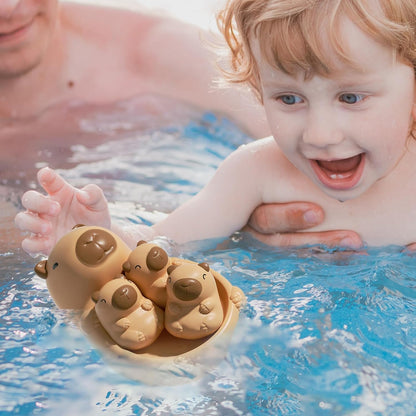 Bathtub Toys, Floating Capybara Figures, Interactive Animal Set, Child-Mother Water Play Toy, Cute Tub Accessory for Kids, Shower, Pool, Beach, Outdoor Fun, 4.72x6.89x3.15 Inches