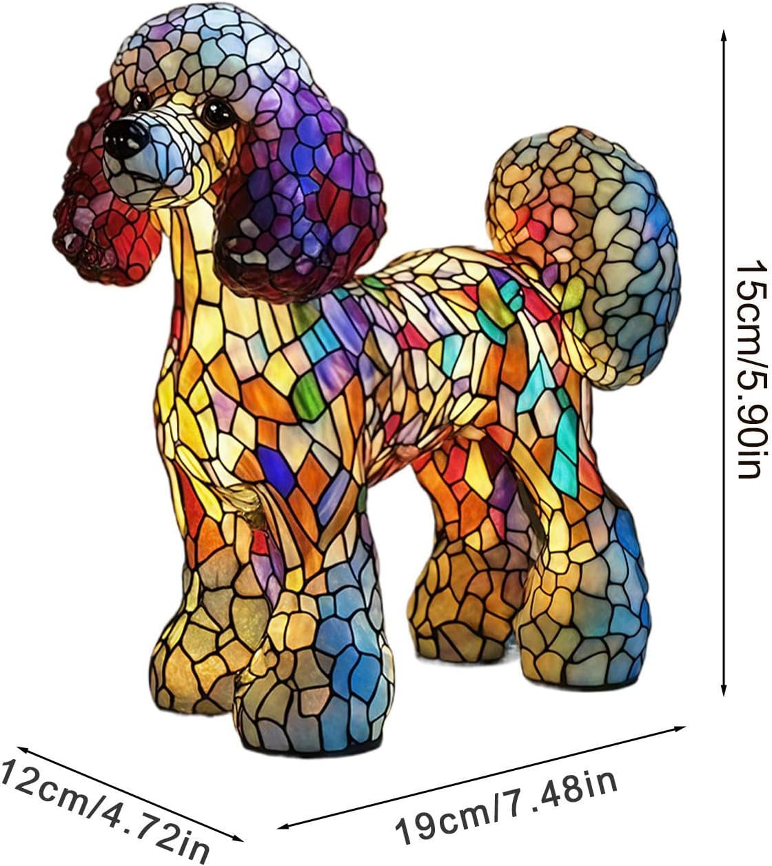 LED Table Lamps | Dogs Themed Bedside Night Resin Light - Rechargeable LED Ambience Lamp for Bedside Shelf Use in Bedroom Childrens Room