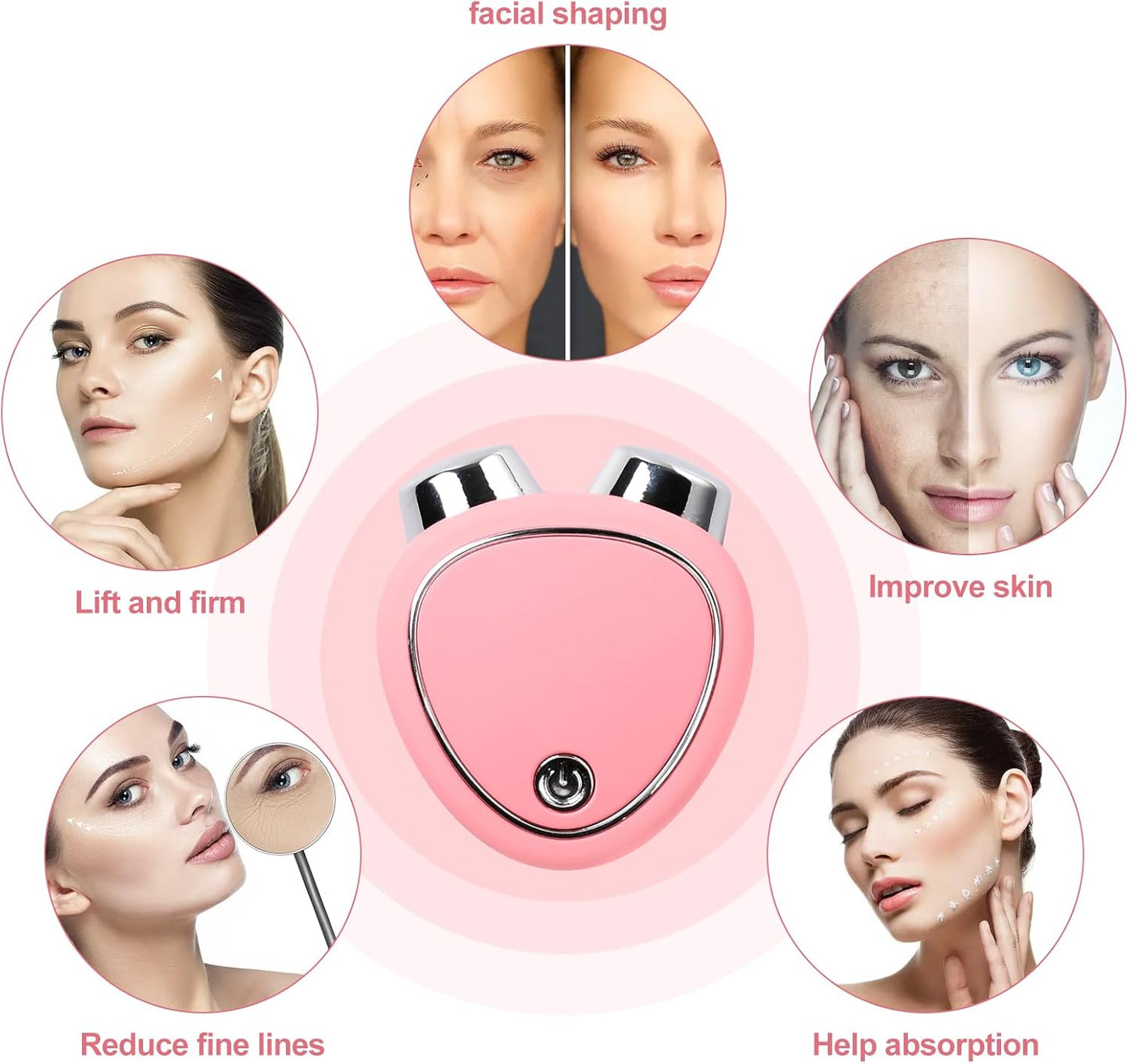 Microcurrent Facial Device,Mini Microcurrent Facial Massager,Home Use Skin Care Tools for Face Lift Toning/Firming,Gifts for Women & Men