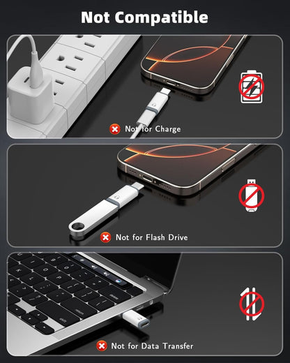 MoKo Lightning to USB C Adapter Audio Support Line Control, Lightning to USB C Adapter for Headphones for iPhone 16/15 Pro Max Plus, iPad Air/Pro/Mini, Not for Charging/Data Transfer, White