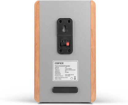 Edifier P12 Passive Bookshelf Speakers - 2-Way Speakers with Built-in Wall-Mount Bracket - Wood Color - Pair - Needs Amplifier or Receiver to Operate