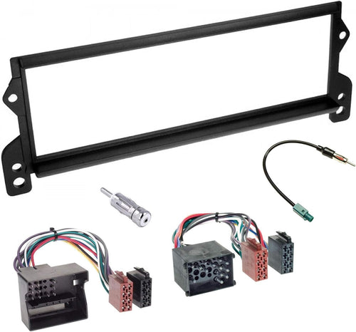 Sound-way Car Radio Mounting Kit, 1 DIN Faceplate, ISO Connector Adapter, Antenna Adapter, Fakra Antenna Adapter, Compatible with Mini Cooper
