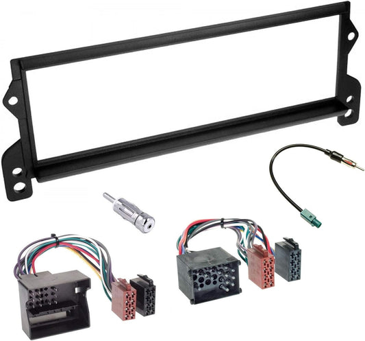 Sound-way Car Radio Mounting Kit, 1 DIN Faceplate, ISO Connector Adapter, Antenna Adapter, Fakra Antenna Adapter, Compatible with Mini Cooper