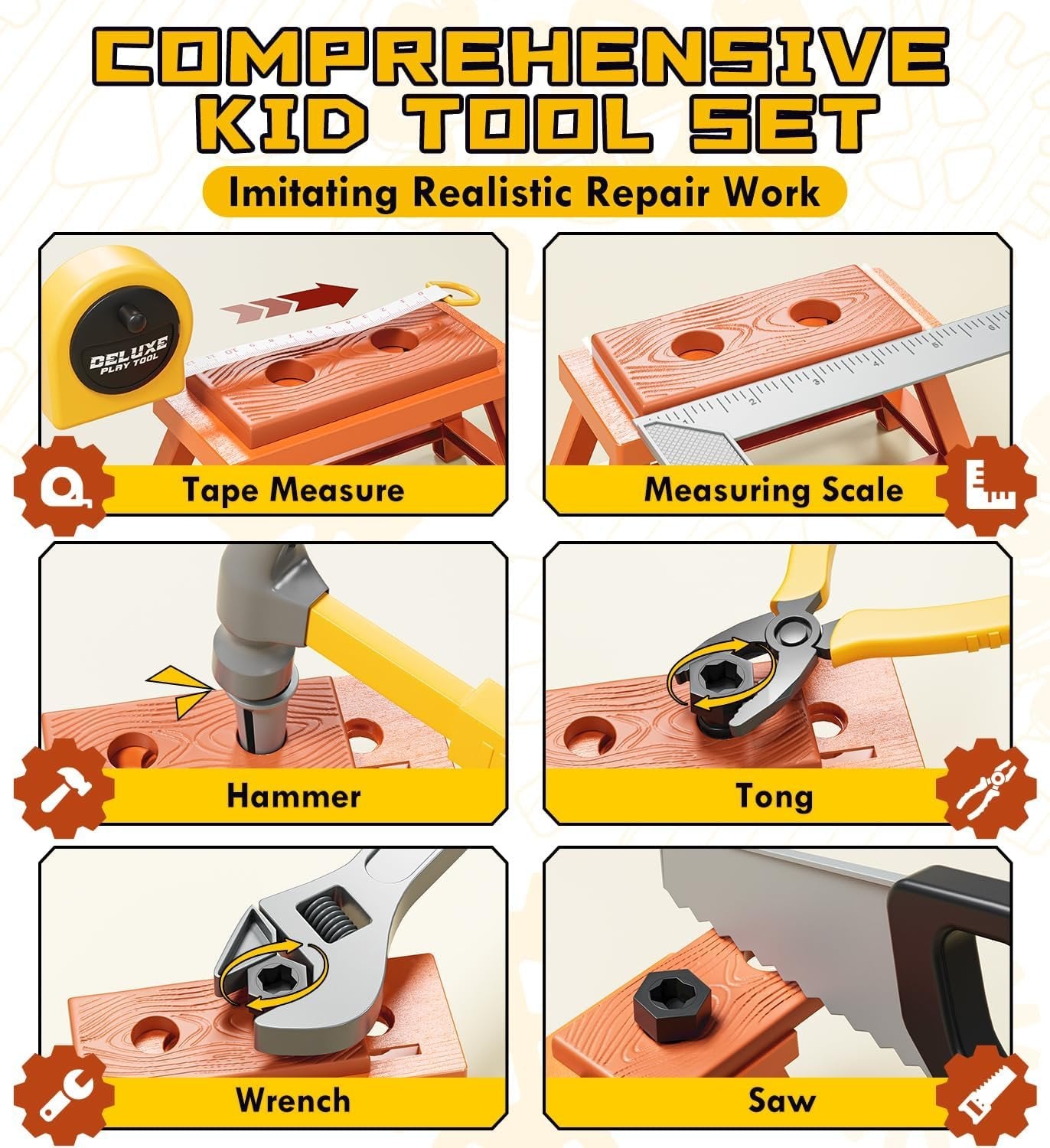 Lehoo Castle Kids Tool Set, Construction Toys Tool Box with Electric Drill & Take Apart Excavator, Pretend Play Kids Toddler Toys for Boys Girls Age 3 4 5 6 Years Old
