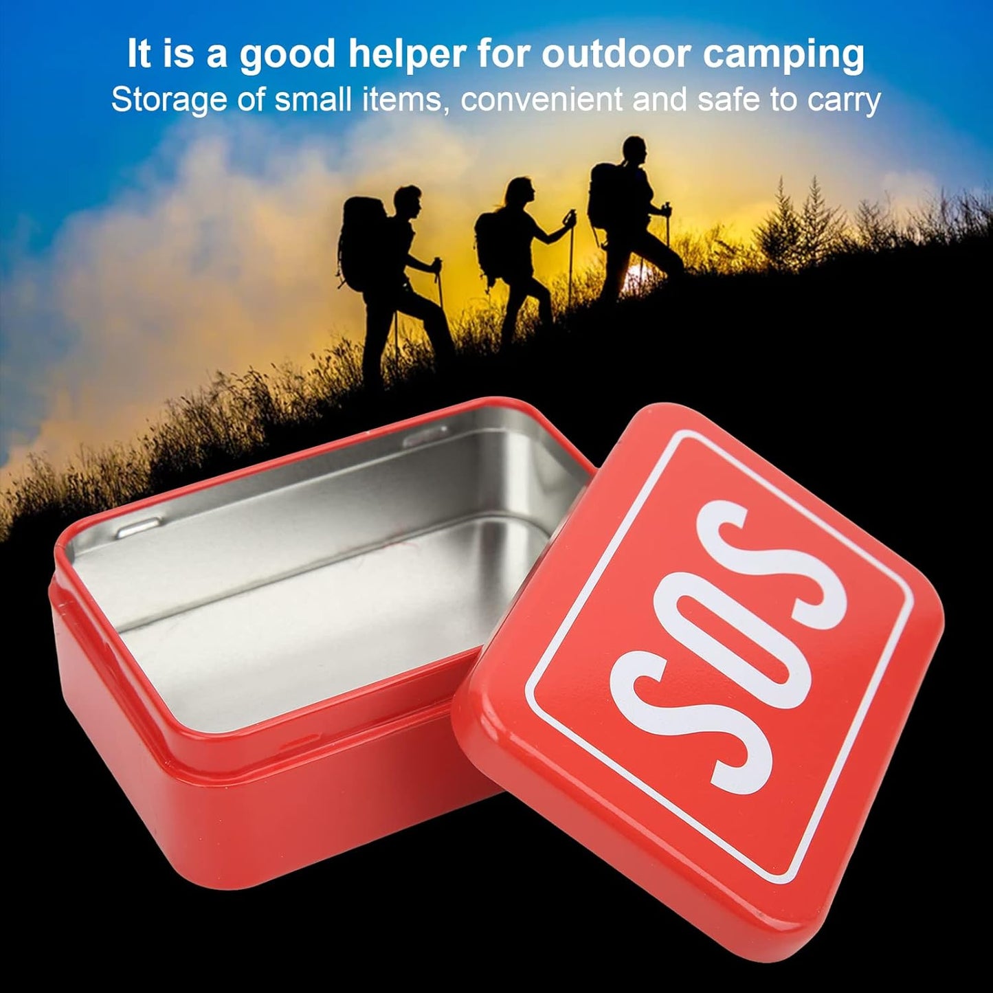 NDNCZDHC Portable Field Survival Storage Kit, Emergency Tool Storage Case for Outdoor Camping, Mini SOS Survival Box