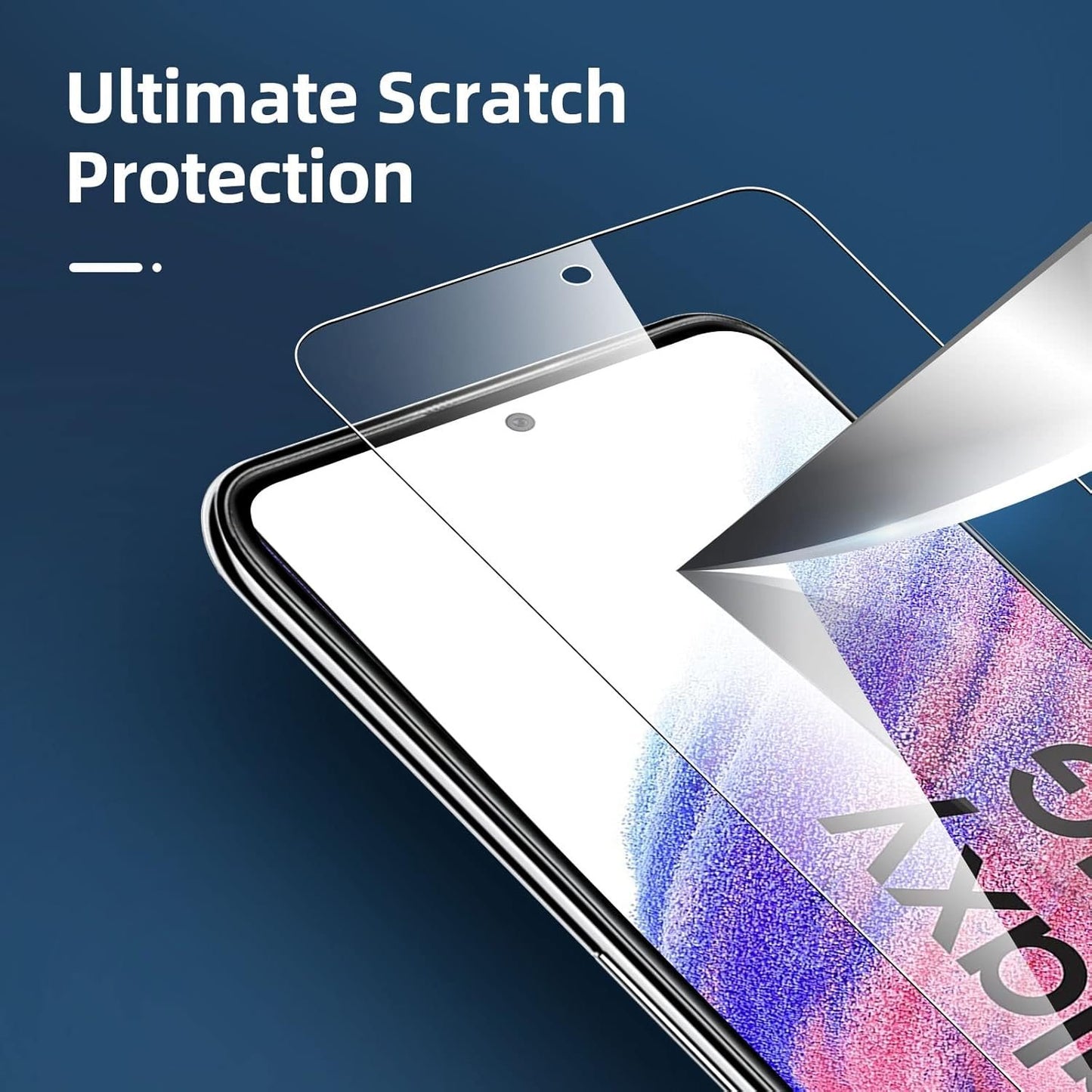 NEW'C 3 Pack Designed for Samsung Galaxy A53 5G Screen Protector Tempered Glass,Case Friendly Scratch-proof, Bubble Free, Ultra Resistant