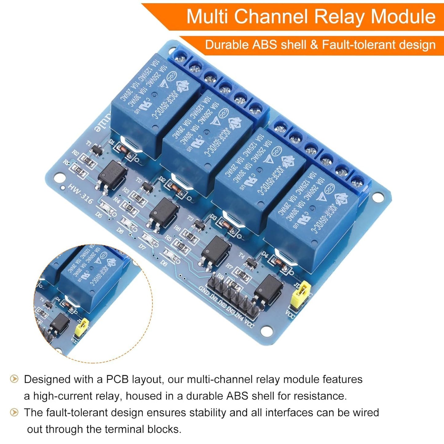 MECCANIXITY 2 Pcs DC 5V 4 Channel Relay Module Low Level Trigger for Electronics Industrial Home Automation