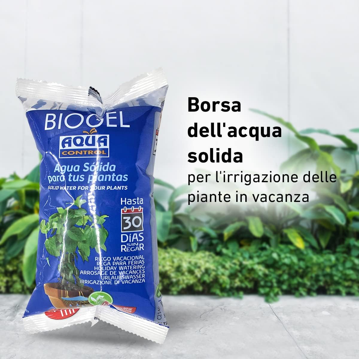 Aqua Control - Solid Water for Your Plants - Ideal for Watering During Holidays, Up to 30 Days Without Watering - 400ml - Pack of 12 - Pack May Vary