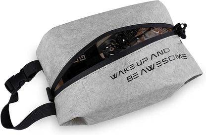 Maplerich Travel Toiletry Bag - Eco-Friendly Small Hygiene Bag for Men and Women, Mini Toiletry Bag for Toiletries, Wet Bag, Dopp Kit, Black Cosmetic Bag, Kids Toiletry Travel Bag, Grey, Fashion