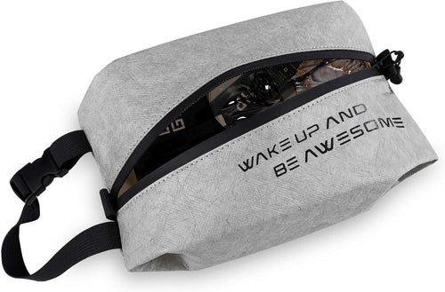 Maplerich Travel Toiletry Bag - Eco-Friendly Small Hygiene Bag for Men and Women, Mini Toiletry Bag for Toiletries, Wet Bag, Dopp Kit, Black Cosmetic Bag, Kids Toiletry Travel Bag, Grey, Fashion
